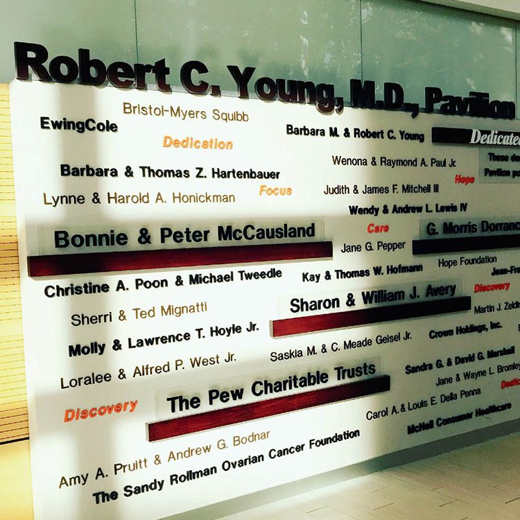 image of signage for the The Robert C. Young, MD, Pavilion.