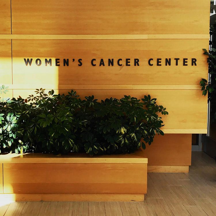 Image of the signage for the Fox Chase Women's Cancer Center.